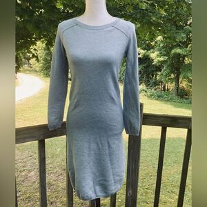 Humanoid Wm’s Sz XS Light Heathered Blue Crew Neck Sweatshirt Tunic Dress